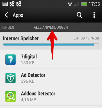 Android browser cache löschen