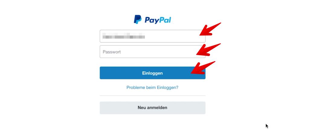 Passwort Paypal ändern