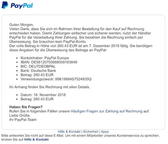 Paypal Viruswarnung E Mail Paypal Rechnung Enthält Malware