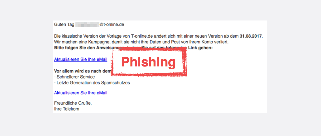 T Online Phishing E Mail Sicherheitswarnung Magentacloud Ist Betrug