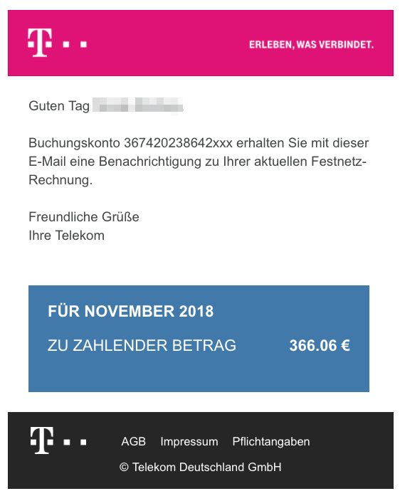 Viruswarnung E Mail Mit Telekom Rechnungonline Für Januar 2019