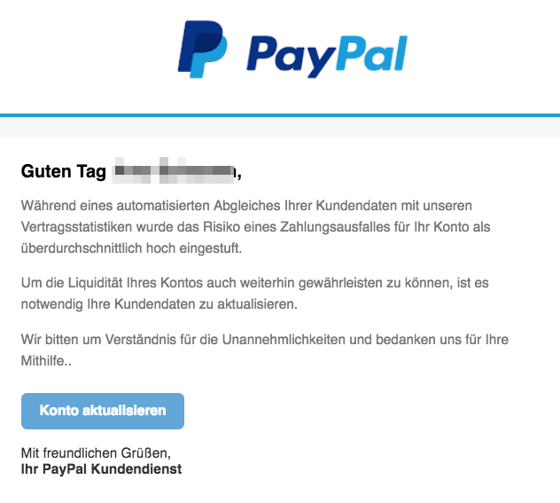 Fake Paypal Konto