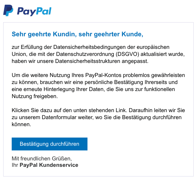 Paypal Phishing Aktuell Diese E Mails Sind Betrug Spam übersicht